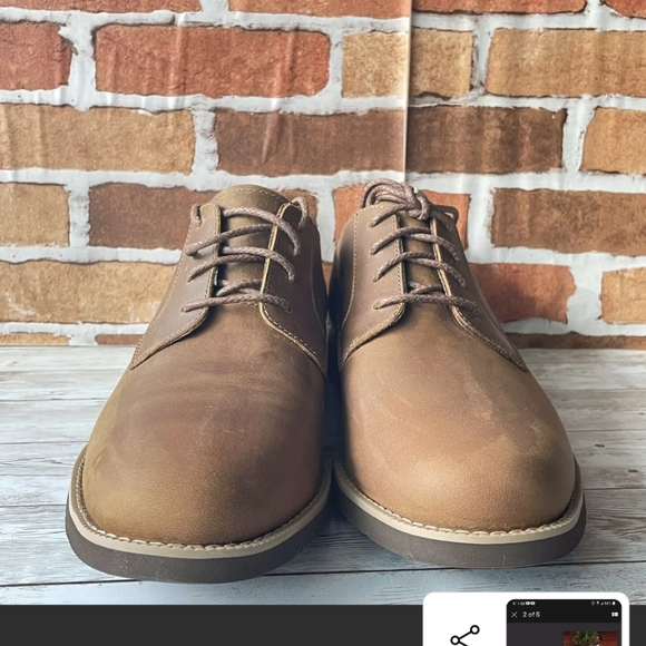 TIMBERLAND MEN'S WOODHULL LEATHER SHOE MEMORY FOAM OXFORD BROWN FULL GRAIN - Picture 4 of 5